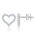 Cuorevuoto Moissanite Heart Stud Earrings in Sterling Silver