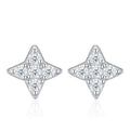 Scintillina Moissanite Star Stud Earrings in Sterling Silver