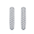 Doppiofila Moissanite Huggie Hoop Earrings in Sterling Silver