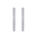 Sottile Moissanite Huggie Hoop Earrings in Sterling Silver