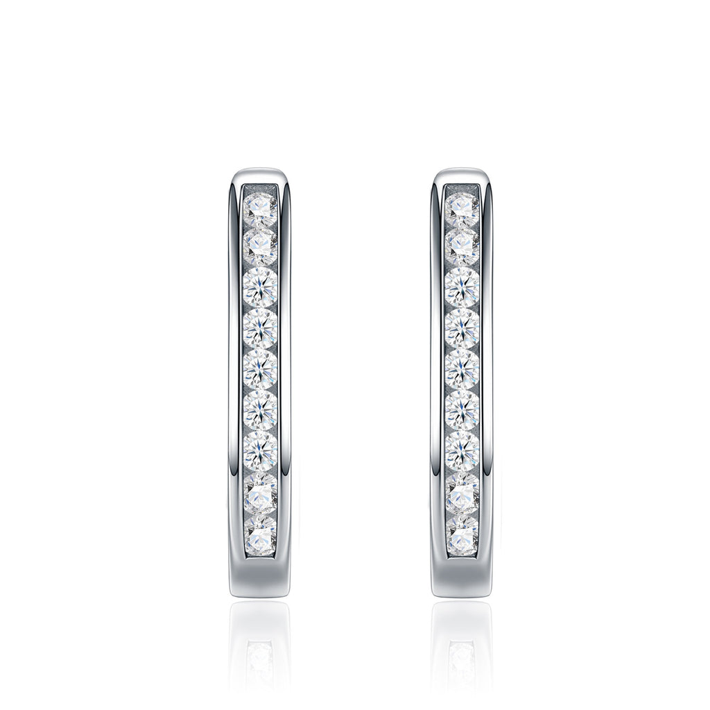 Uugie Moissanite Huggie Hoop Earrings in Sterling Silver