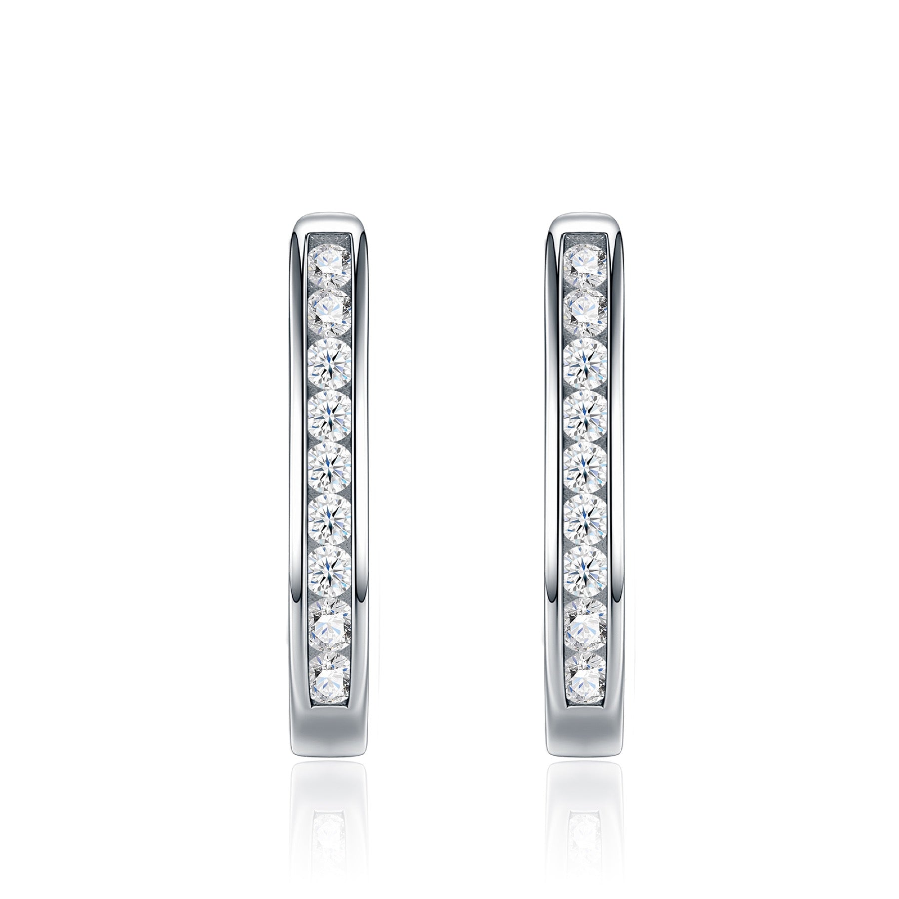 Uugie Moissanite Huggie Hoop Earrings in Sterling Silver