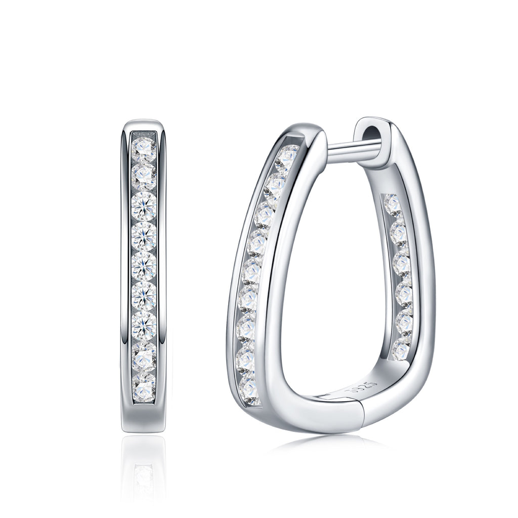 Uugie Moissanite Huggie Hoop Earrings in Sterling Silver