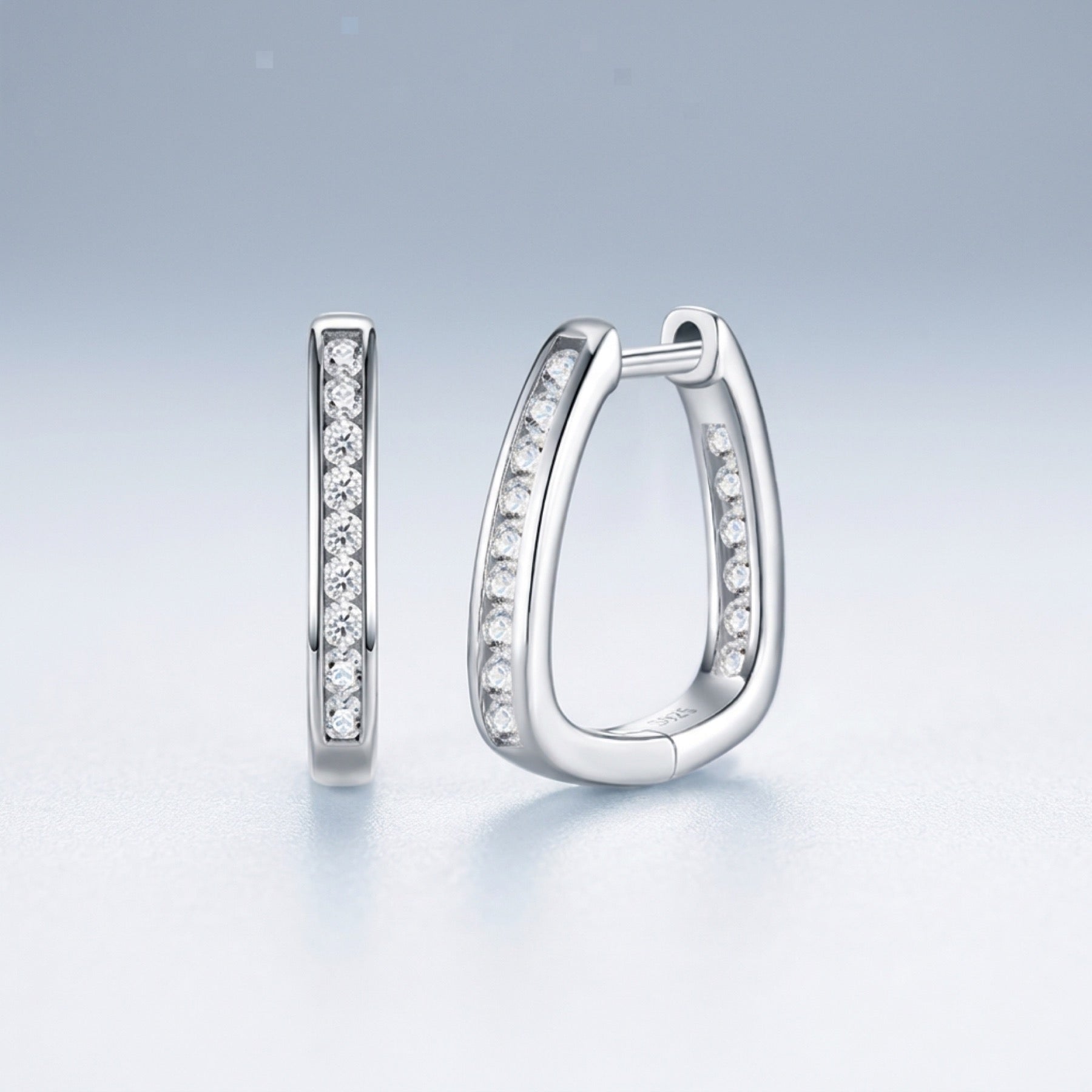 Uugie Moissanite Huggie Hoop Earrings in Sterling Silver