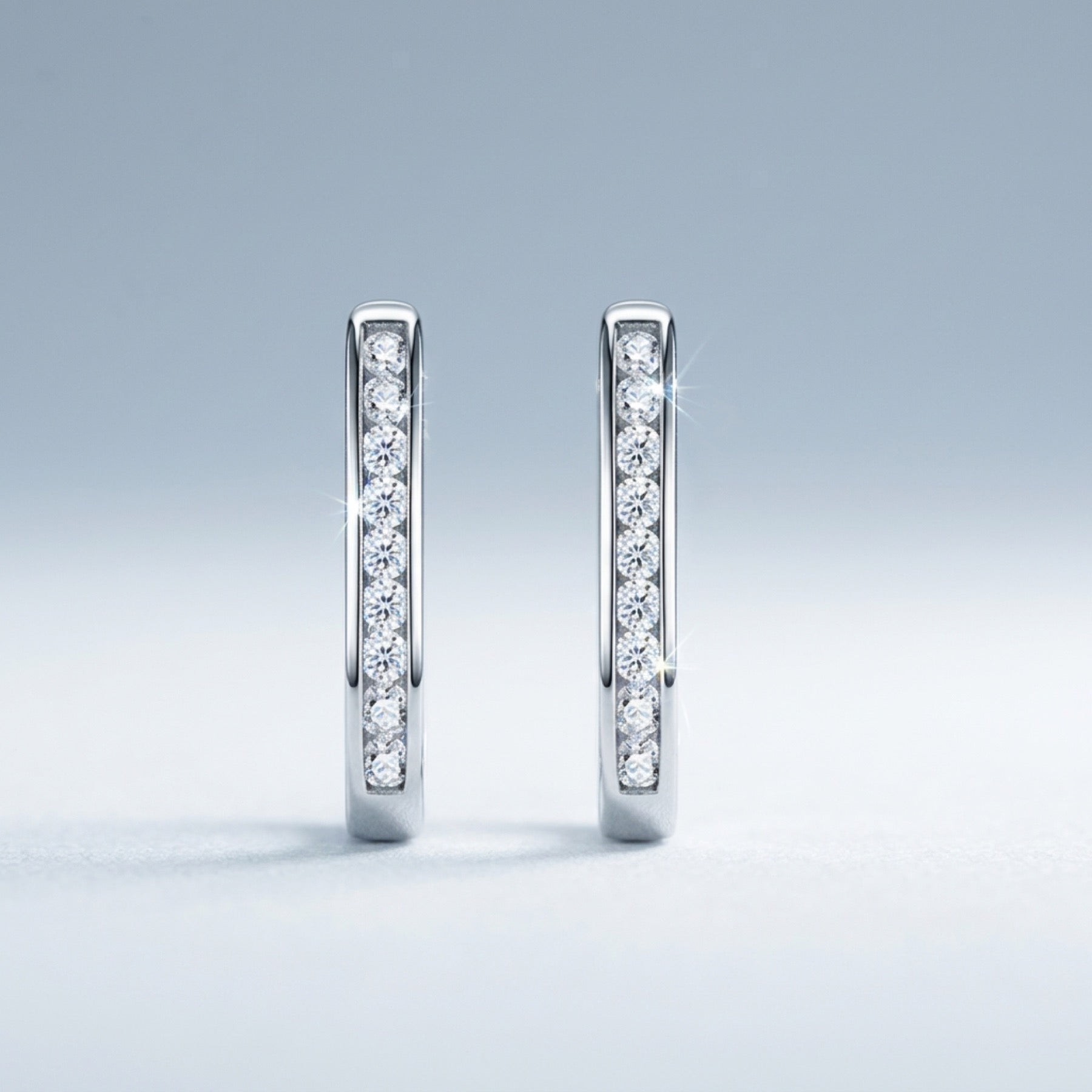Uugie Moissanite Huggie Hoop Earrings in Sterling Silver