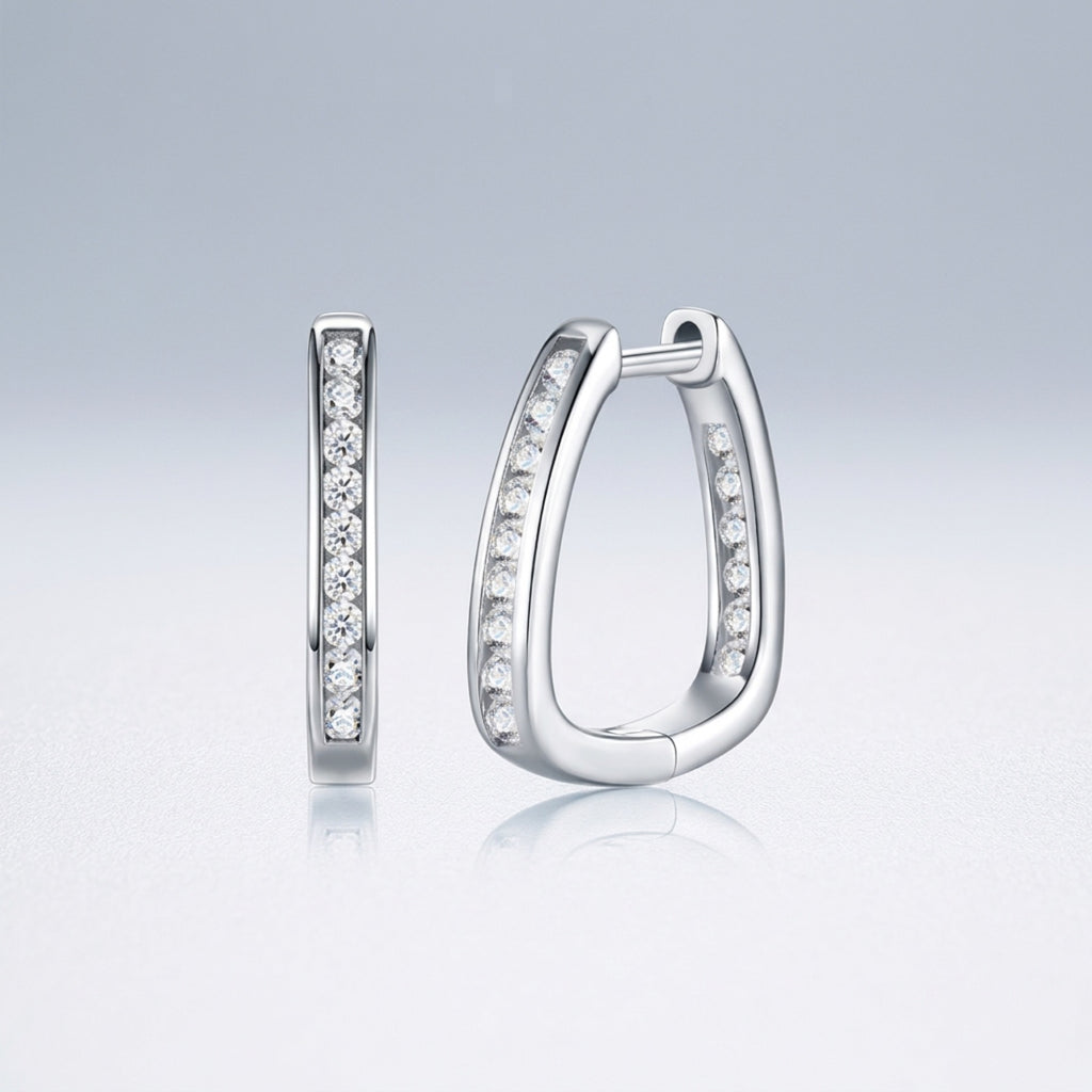 Uugie Moissanite Huggie Hoop Earrings in Sterling Silver