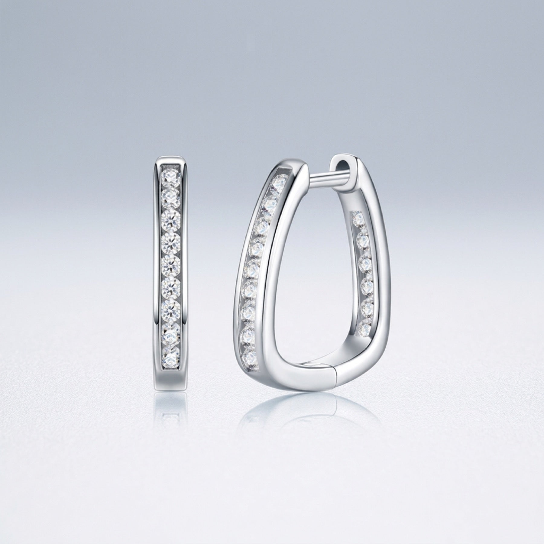 Uugie Moissanite Huggie Hoop Earrings in Sterling Silver