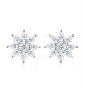 Nevicata Moissanite Flower Stud Earrings in Sterling Silver