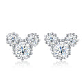 Amoretti Moissanite Heart Stud Earrings in Sterling Silver
