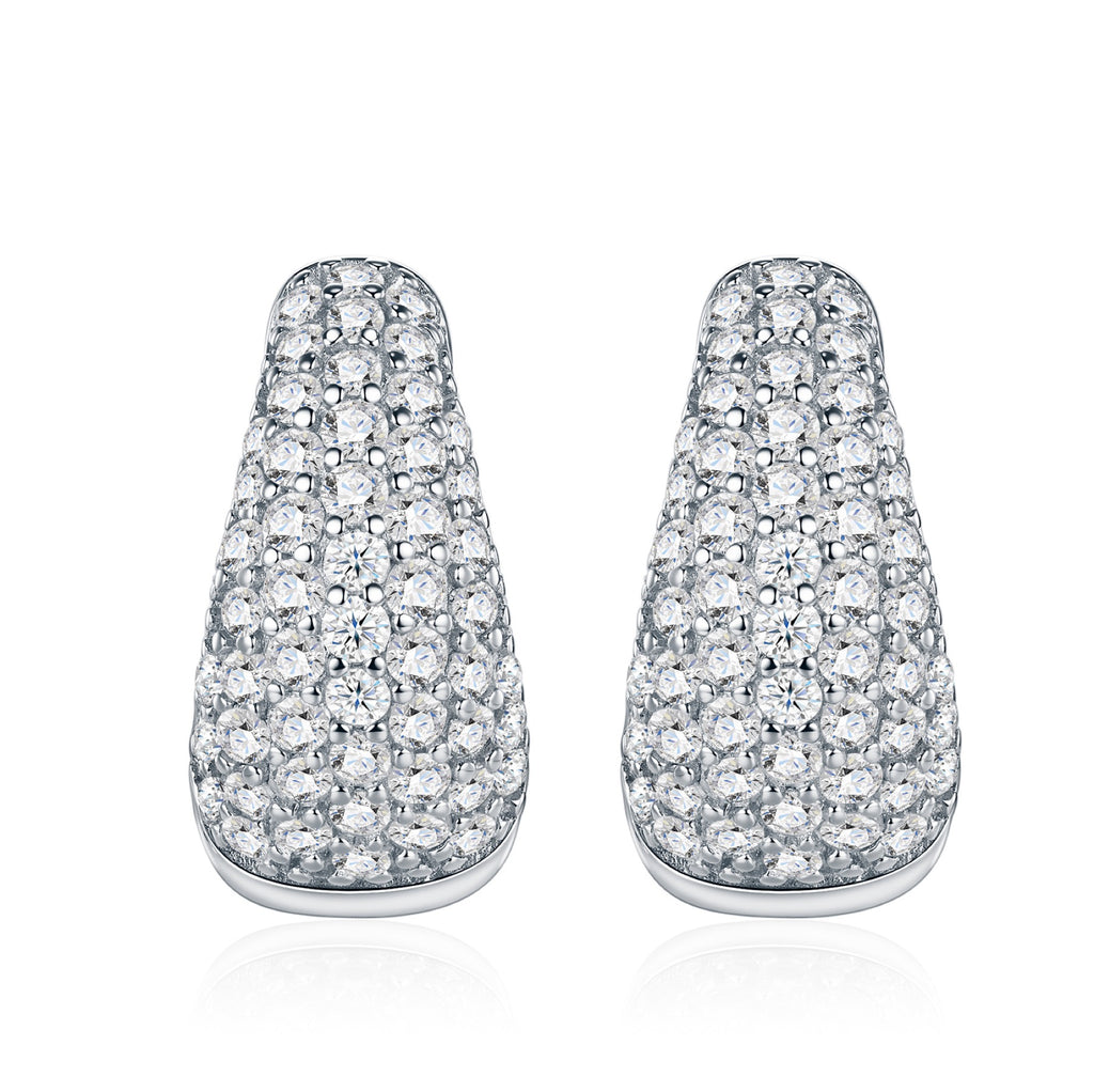Cupolina Moissanite Huggie Hoop Earrings in Sterling Silver