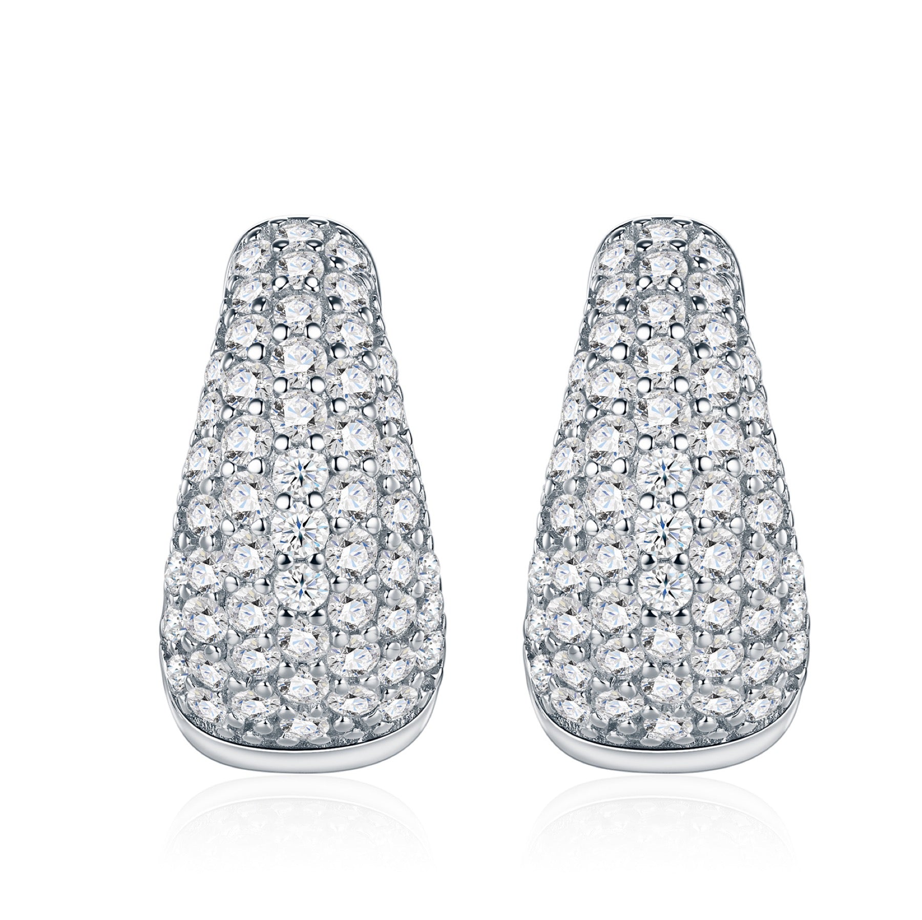 Cupolina Moissanite Huggie Hoop Earrings in Sterling Silver