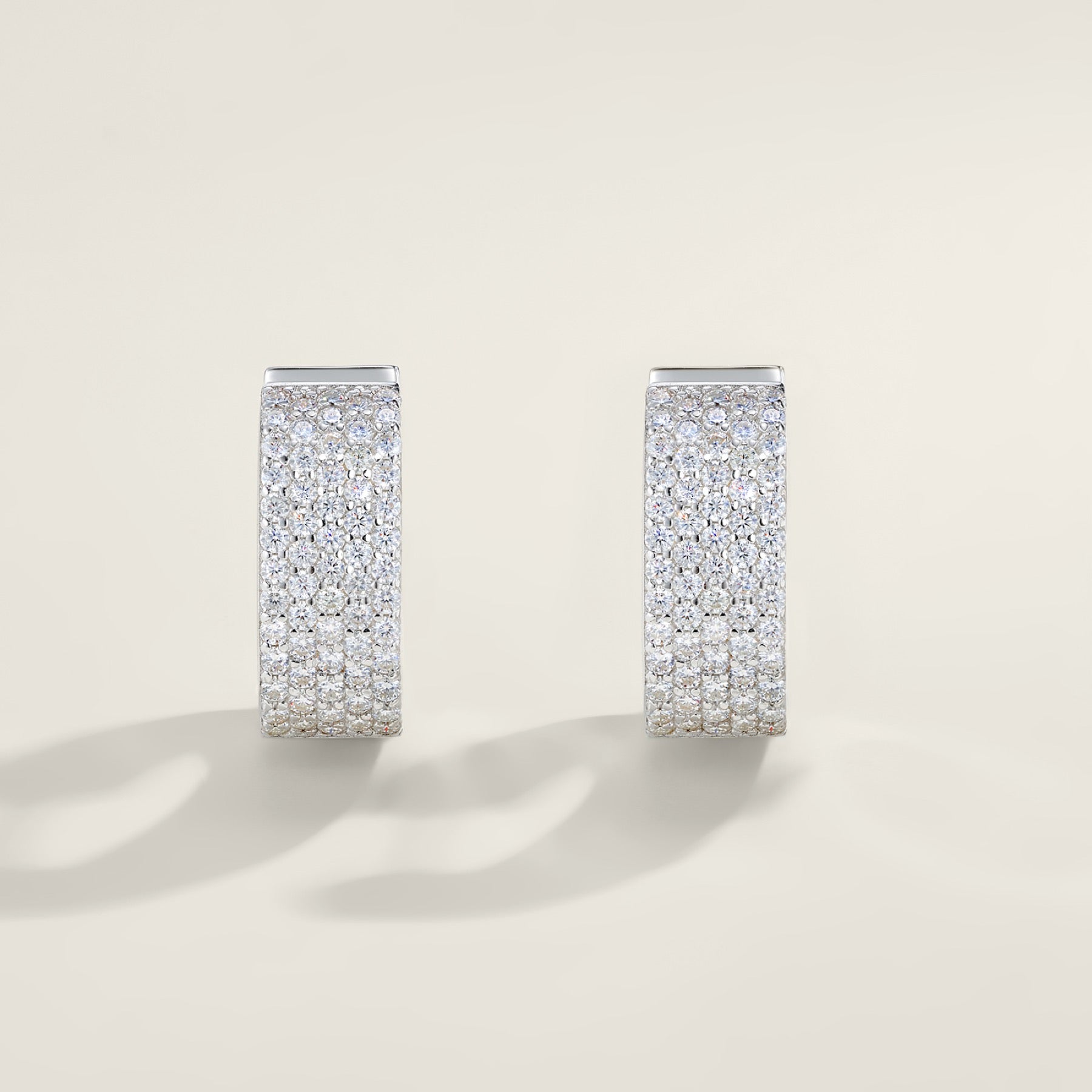 Fasciona Moissanite Huggie Hoop Earrings in Sterling Silver