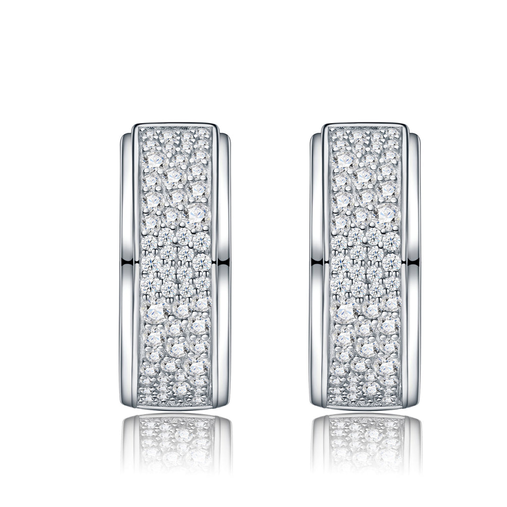 Larghina Moissanite Huggie Hoop Earrings in Sterling Silver