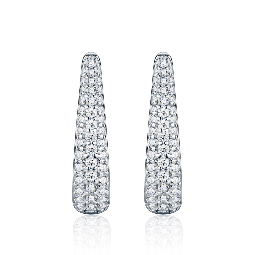 Cupoletta Moissanite Huggie Hoop Earrings in Sterling Silver