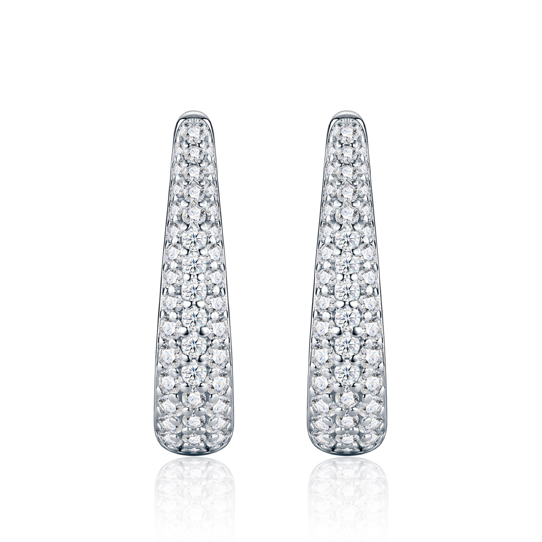 Cupoletta Moissanite Huggie Hoop Earrings in Sterling Silver