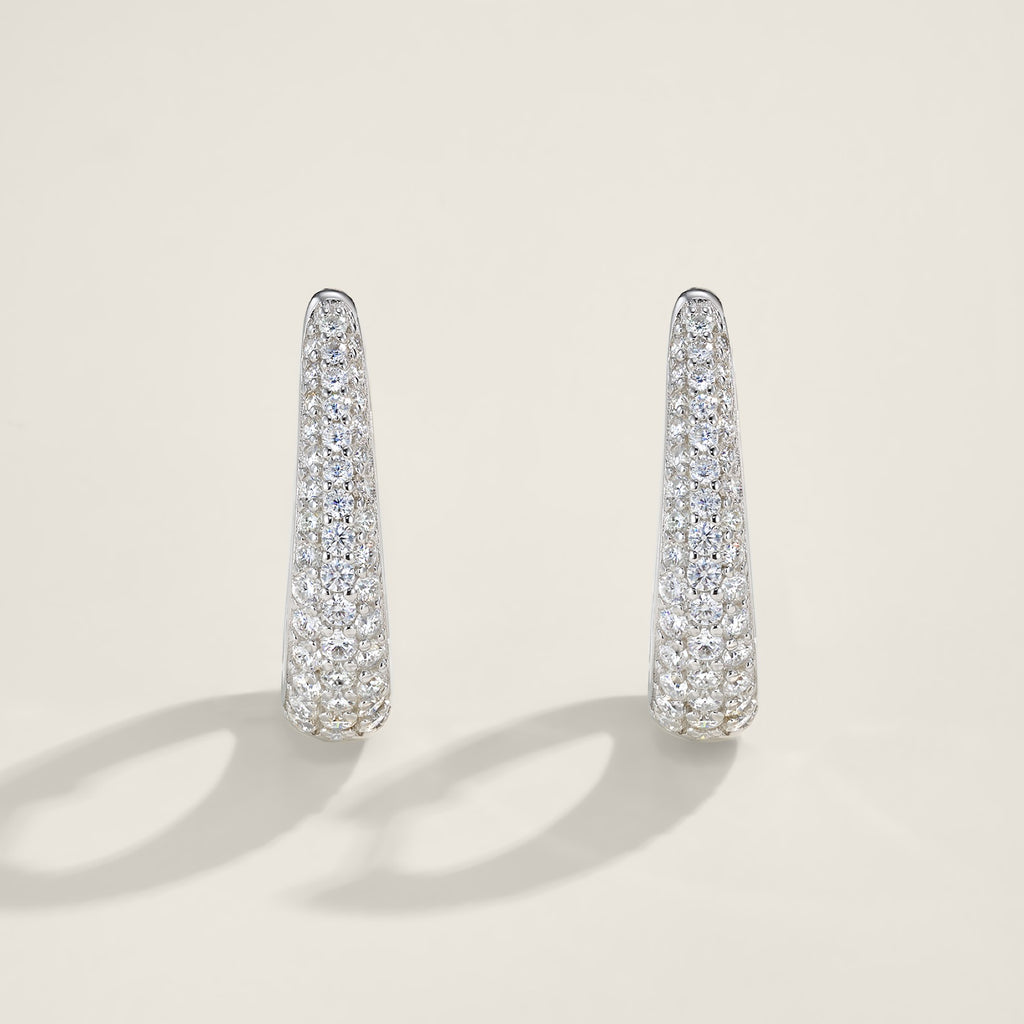 Cupoletta Moissanite Huggie Hoop Earrings in Sterling Silver
