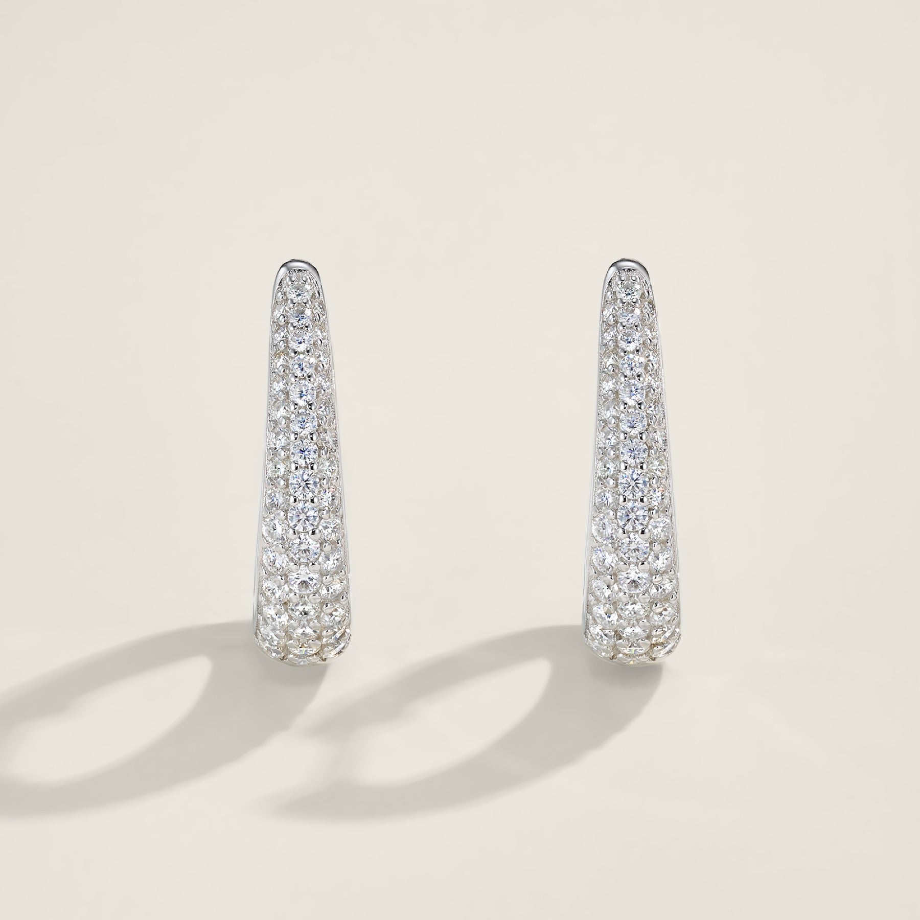 Cupoletta Moissanite Huggie Hoop Earrings in Sterling Silver