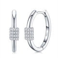 Barretta Moissanite Huggie Hoop Earrings in Sterling Silver