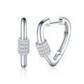 Cuorehug Moissanite Huggie Hoop Earrings in Sterling Silver