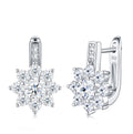 Nevischio Moissanite Flower Drop Earrings in Sterling Silver