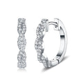 Treccia Moissanite Huggie Hoop Earrings in Sterling Silver