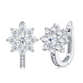 Cristallino Moissanite Flower Drop Earrings in Sterling Silver