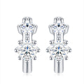 Fiordi Moissanite Flower Drop Earrings in Sterling Silver