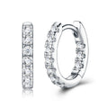 Ritmo Moissanite Huggie Hoop Earrings in Sterling Silver