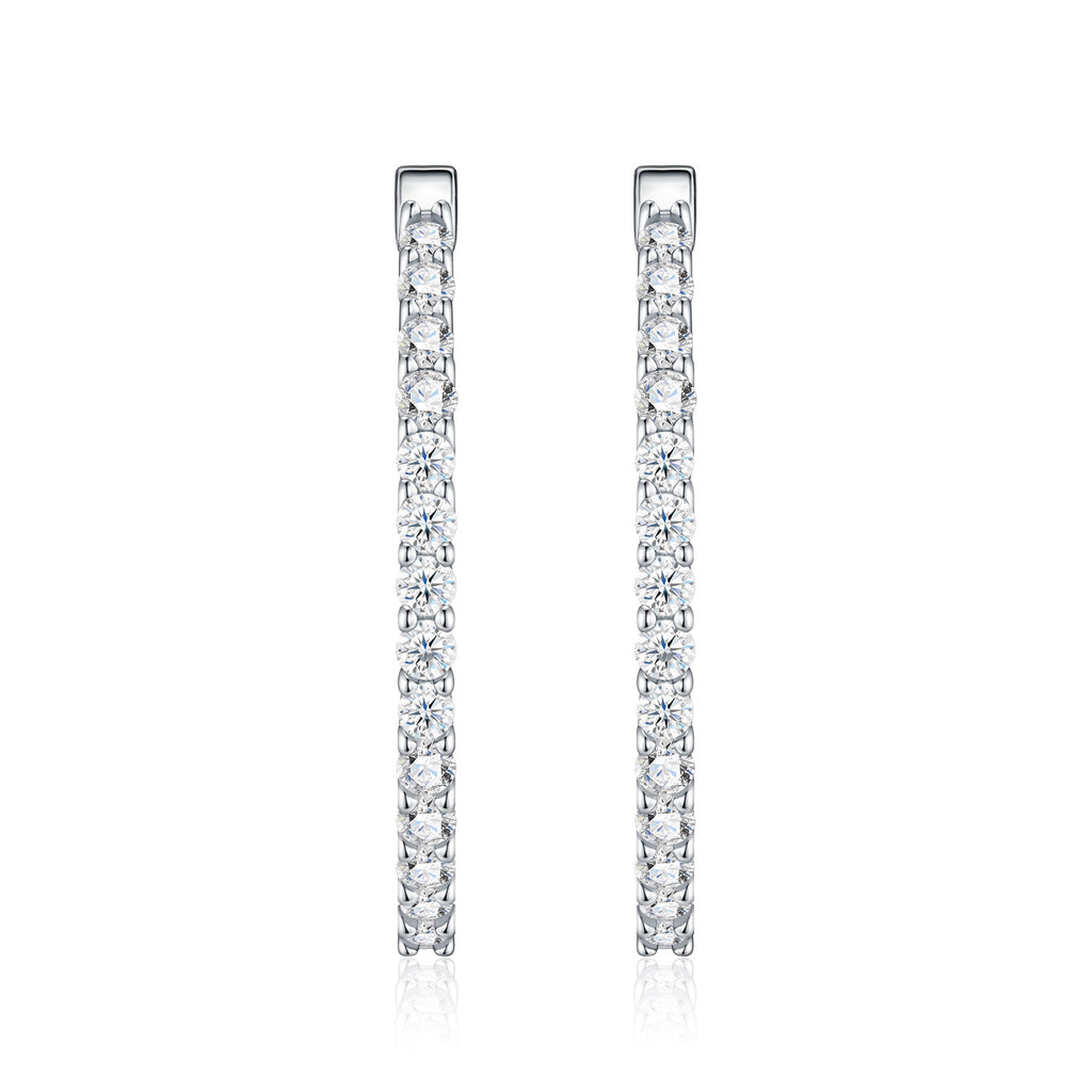 Cerchietto Moissanite Hoop Earrings in Sterling Silver