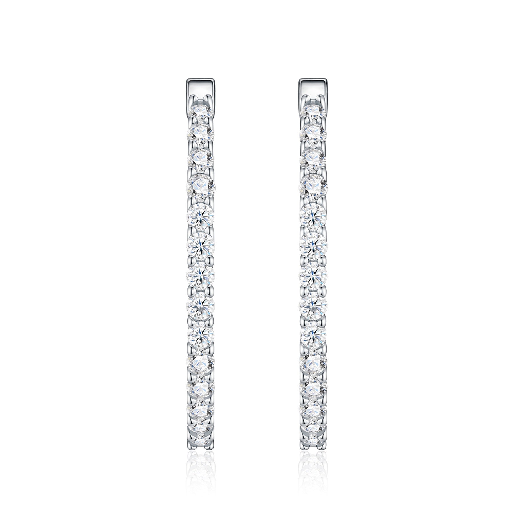 Cerchietto Moissanite Hoop Earrings in Sterling Silver