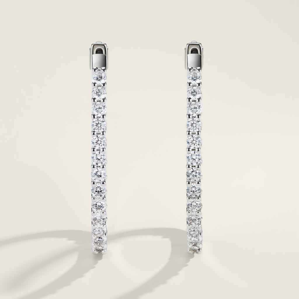 Cerchietto Moissanite Hoop Earrings in Sterling Silver