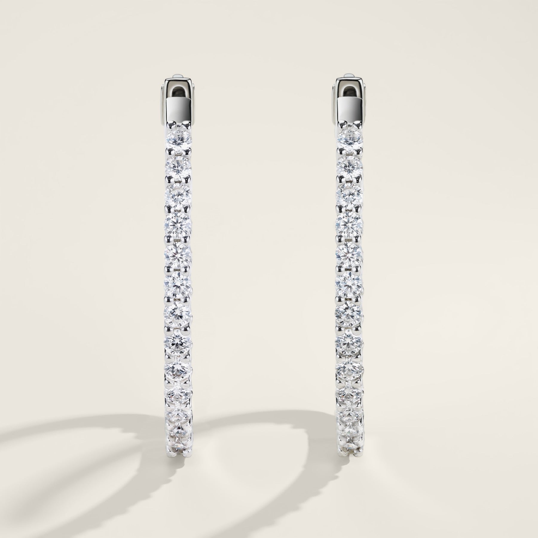 Cerchietto Moissanite Hoop Earrings in Sterling Silver
