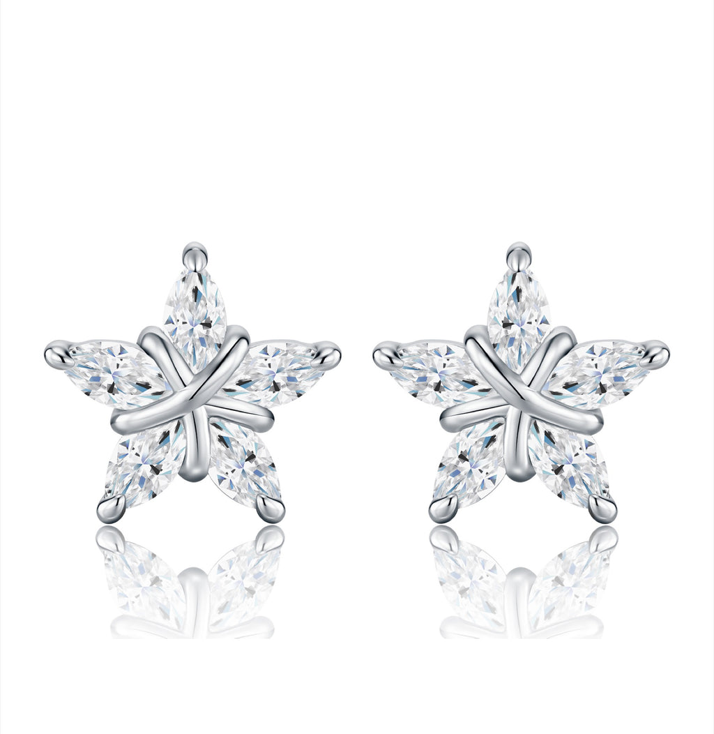 Astrino Moissanite Star Stud Earrings in Sterling Silver