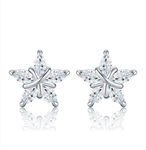 Astrino Moissanite Star Stud Earrings in Sterling Silver