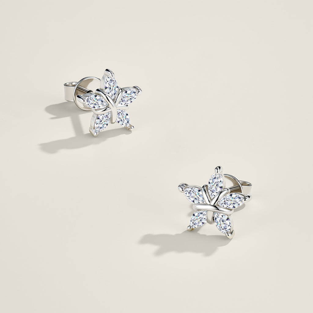 Astrino Moissanite Star Stud Earrings in Sterling Silver