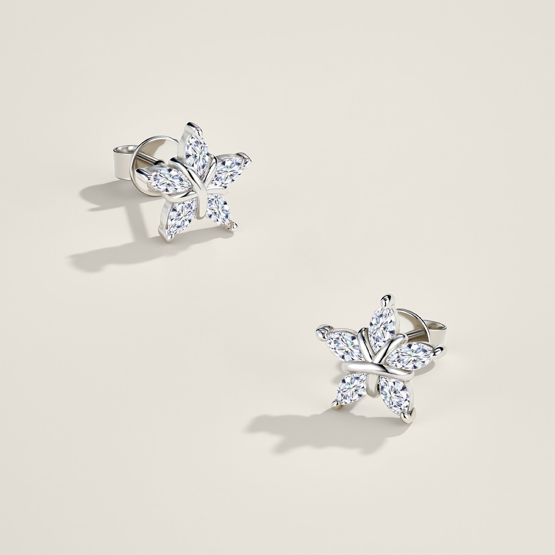 Astrino Moissanite Star Stud Earrings in Sterling Silver