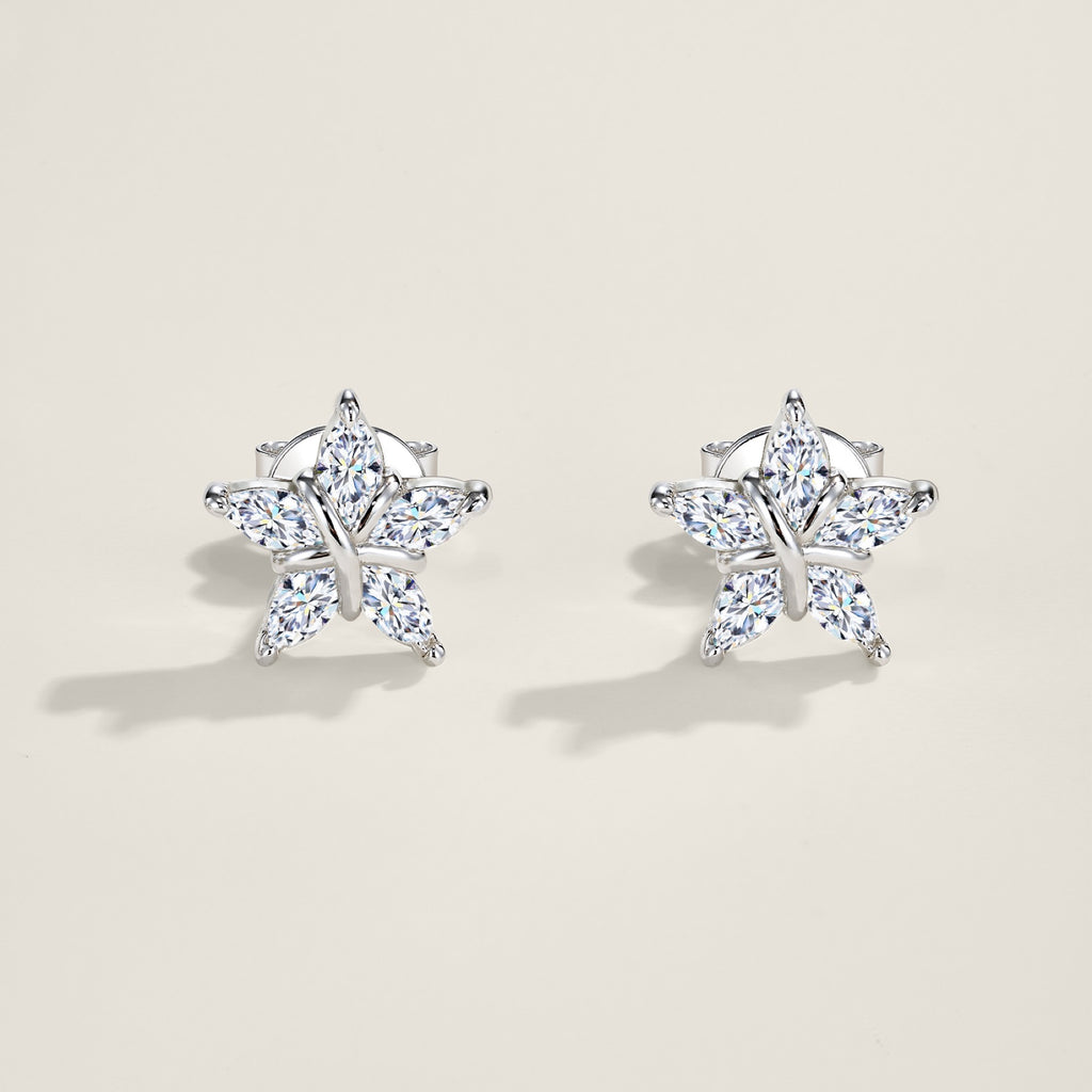 Astrino Moissanite Star Stud Earrings in Sterling Silver