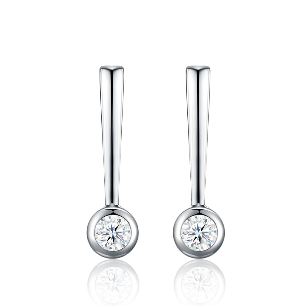 Pendolino Moissanite Drop Earrings in Sterling Silver