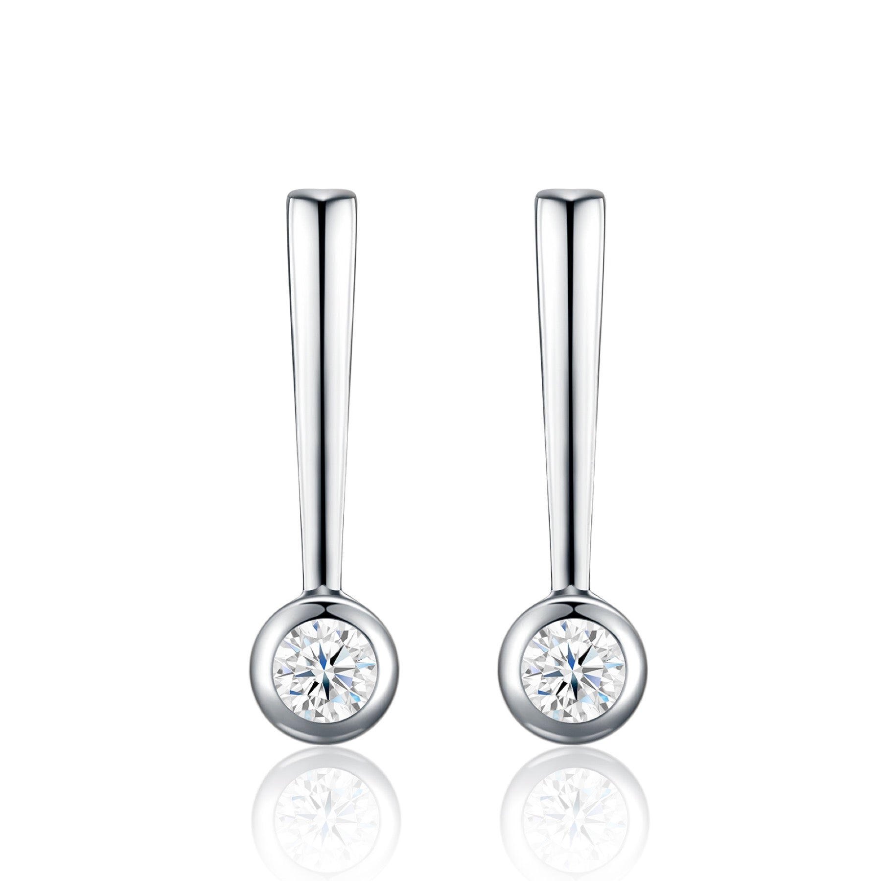 Pendolino Moissanite Drop Earrings in Sterling Silver