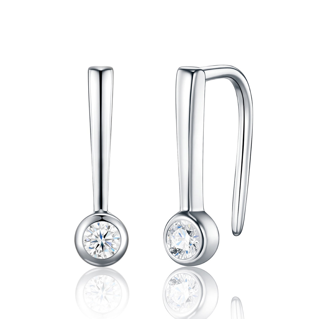 Pendolino Moissanite Drop Earrings in Sterling Silver