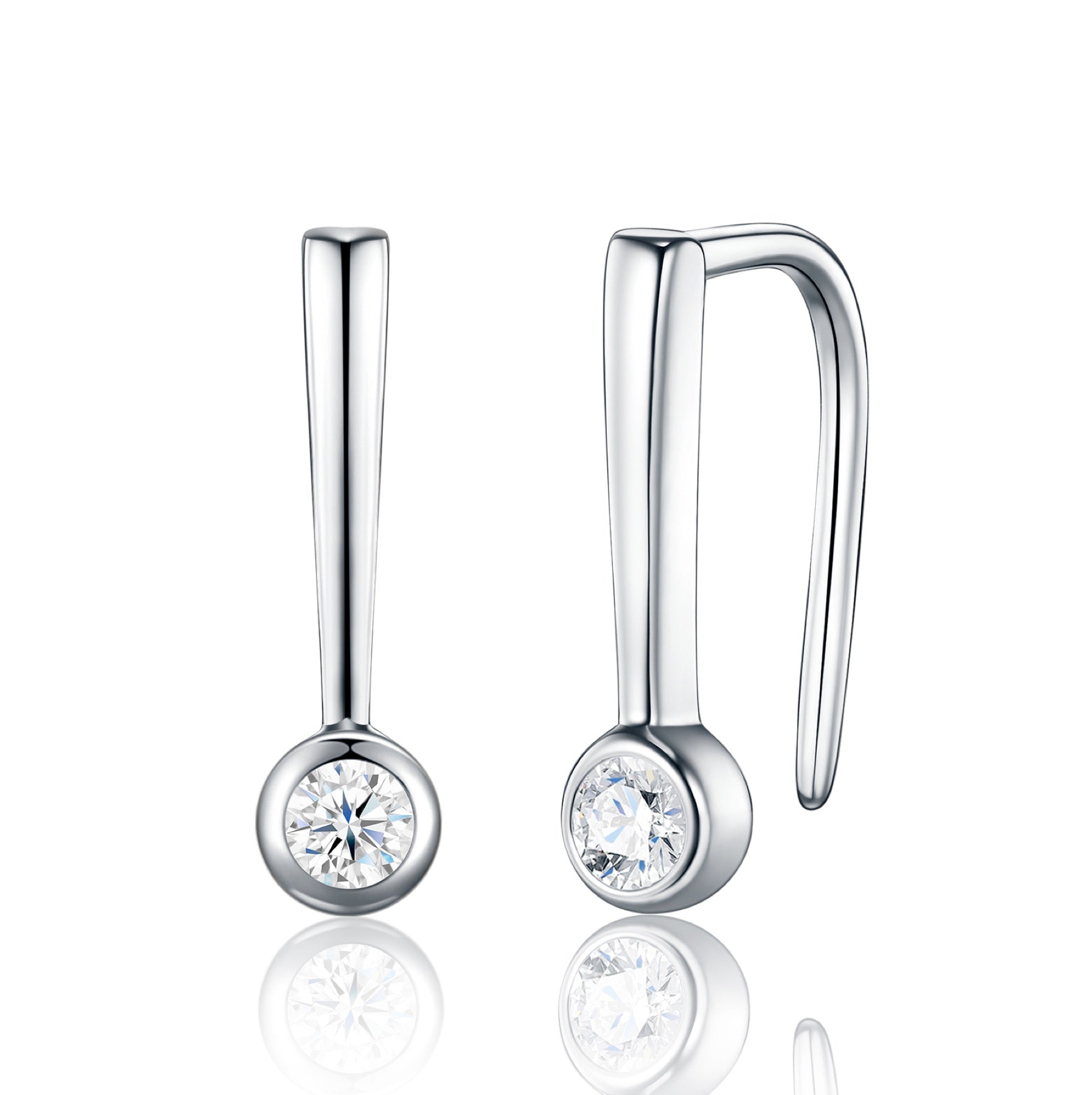 Pendolino Moissanite Drop Earrings in Sterling Silver