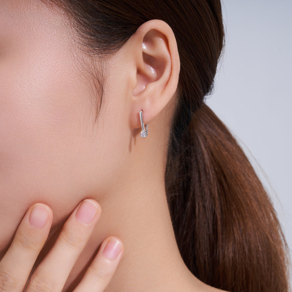 Pendolino Moissanite Drop Earrings in Sterling Silver