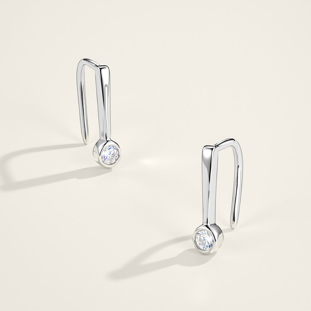 Pendolino Moissanite Drop Earrings in Sterling Silver