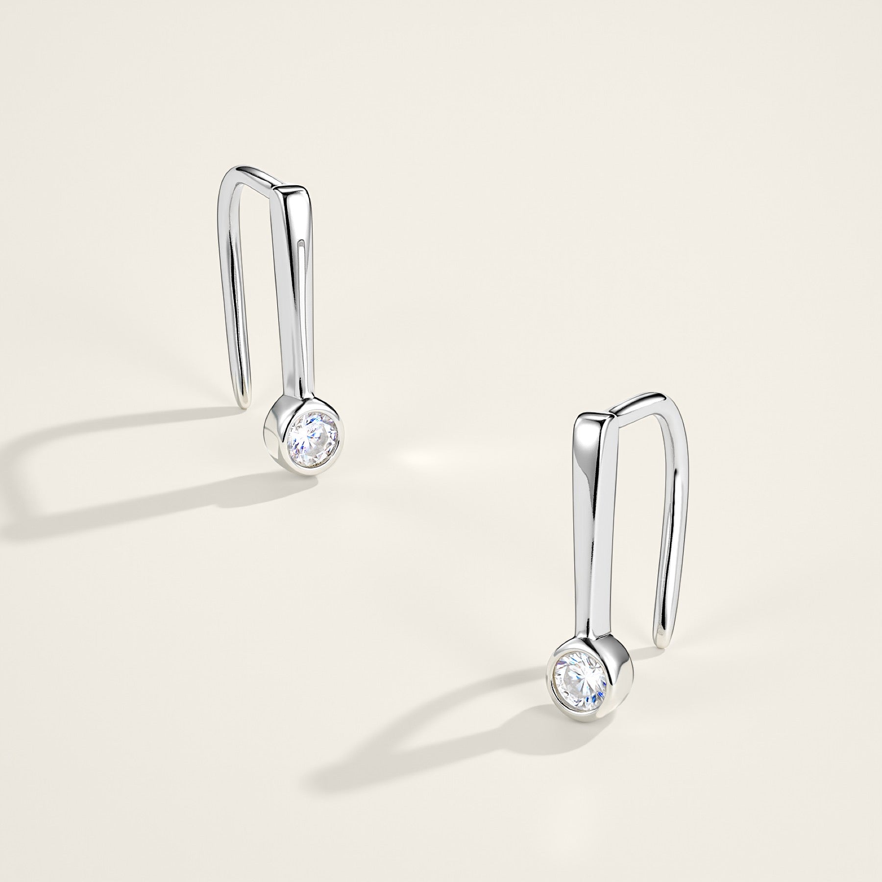 Pendolino Moissanite Drop Earrings in Sterling Silver