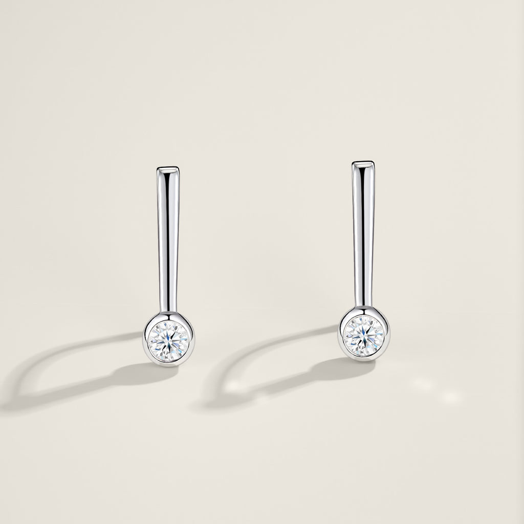 Pendolino Moissanite Drop Earrings in Sterling Silver