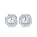 Ottangolo Moissanite Halo Stud Earrings in Sterling Silver
