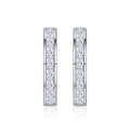 Canaletto Moissanite Huggie Hoop Earrings in Sterling Silver