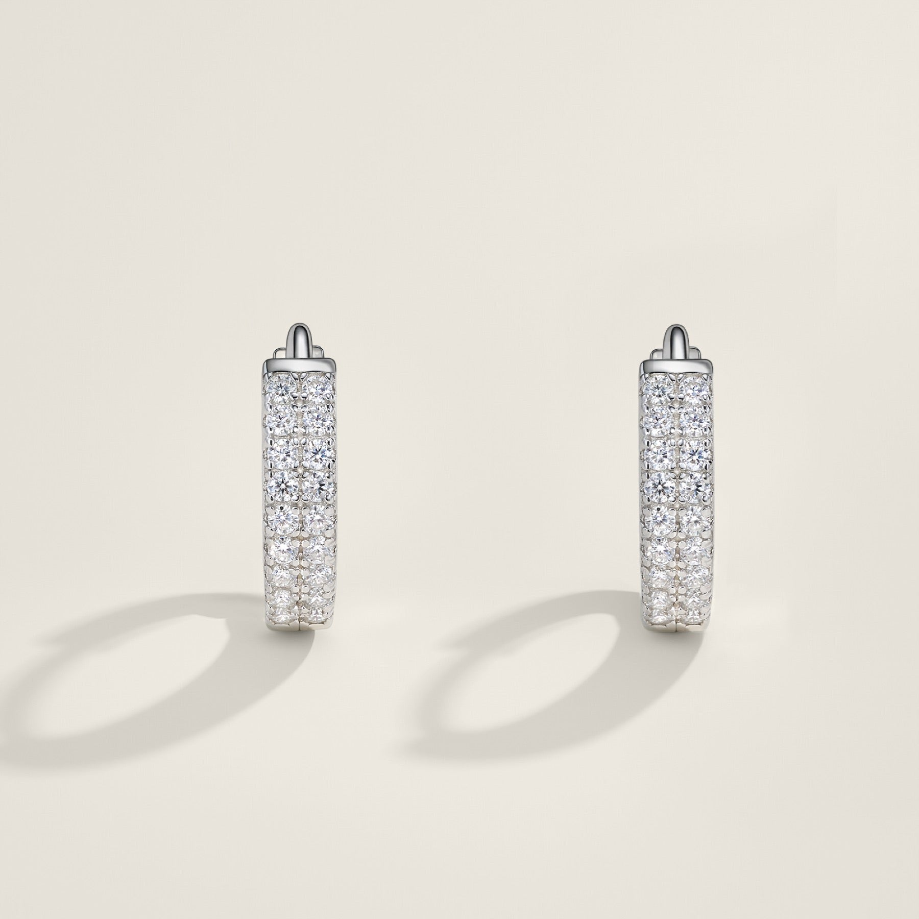 Duplina Moissanite Huggie Hoop Earrings in Sterling Silver