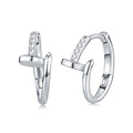 Icsina Moissanite Huggie Hoop Earrings in Sterling Silver