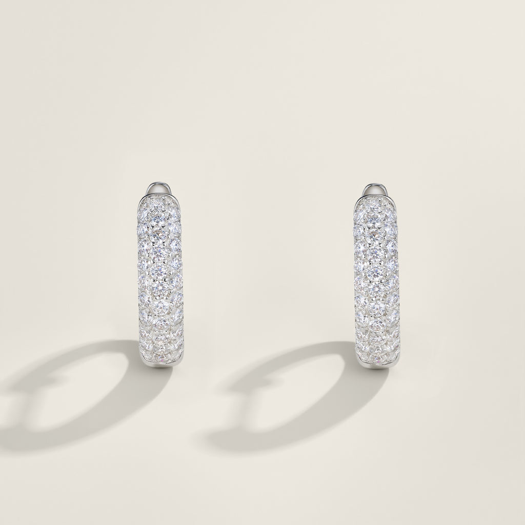 Mistina Moissanite Huggie Hoop Earrings in Sterling Silver